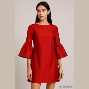 Haute Monde Bright Red Bell-Sleeve Dress - Size M
